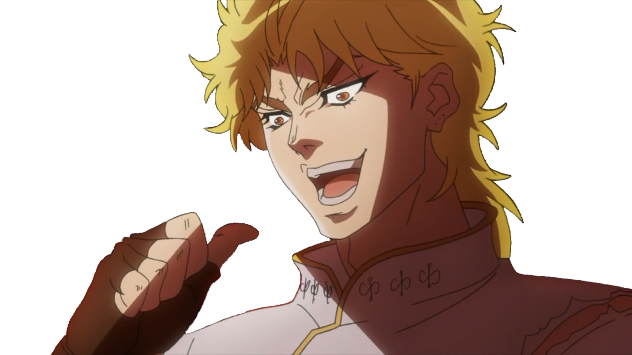 Dio from JoJo's Bizarre Adventure tells you smugly that the page cannot be found...